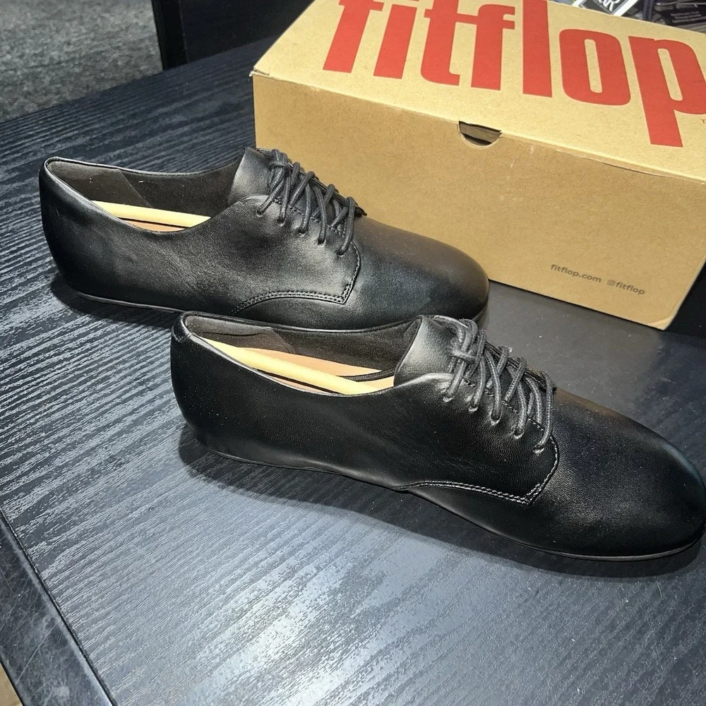 Adeola Leather Lace-Up Derbys AF9-090-070 Black Men's Dress Shoes Size‎ 9 NEW